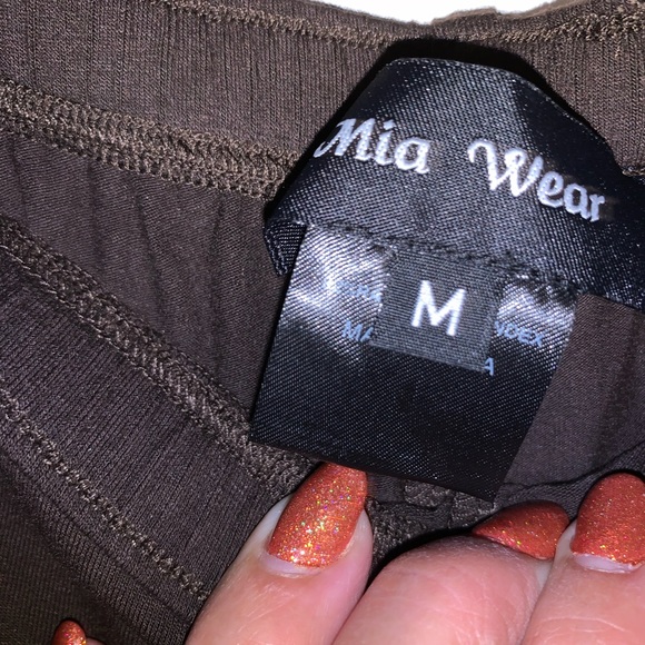 Mia Wear Brown Polyster Wide Leg Pants - Picture 3 of 4